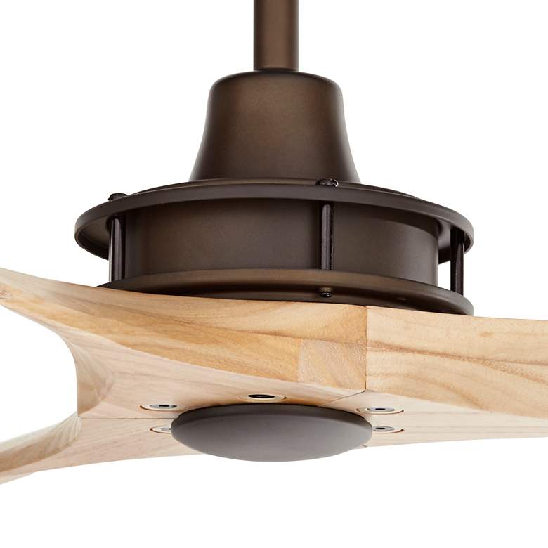 Image 3 52" Windspun Bronze Natural Wood Blades Ceiling Fan with Remote more views