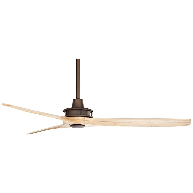 Image 6 52" Windspun Bronze Natural Wood Blades Ceiling Fan with Remote more views