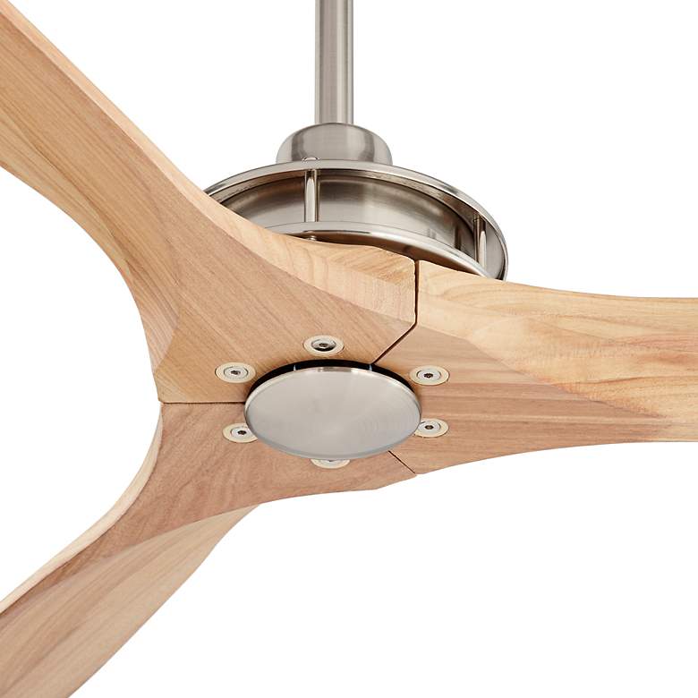 Image 3 52" Windspun Brushed Nickel and Natural Wood Ceiling Fan with Remote more views