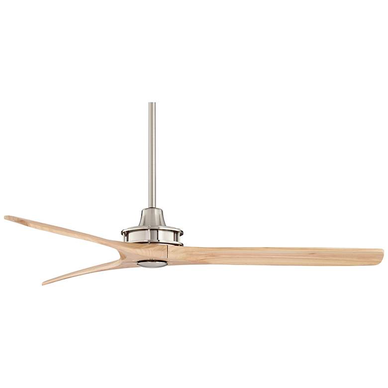 Image 6 52" Windspun Brushed Nickel and Natural Wood Ceiling Fan with Remote more views
