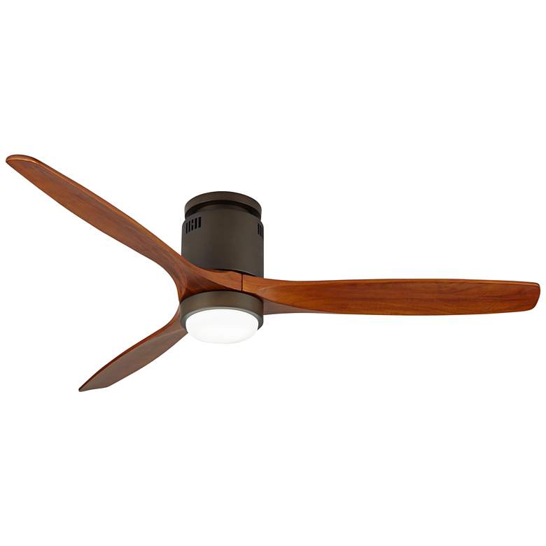 Image 2 52" Windspun DC Walnut Bronze LED Hugger Ceiling Fan with Remote