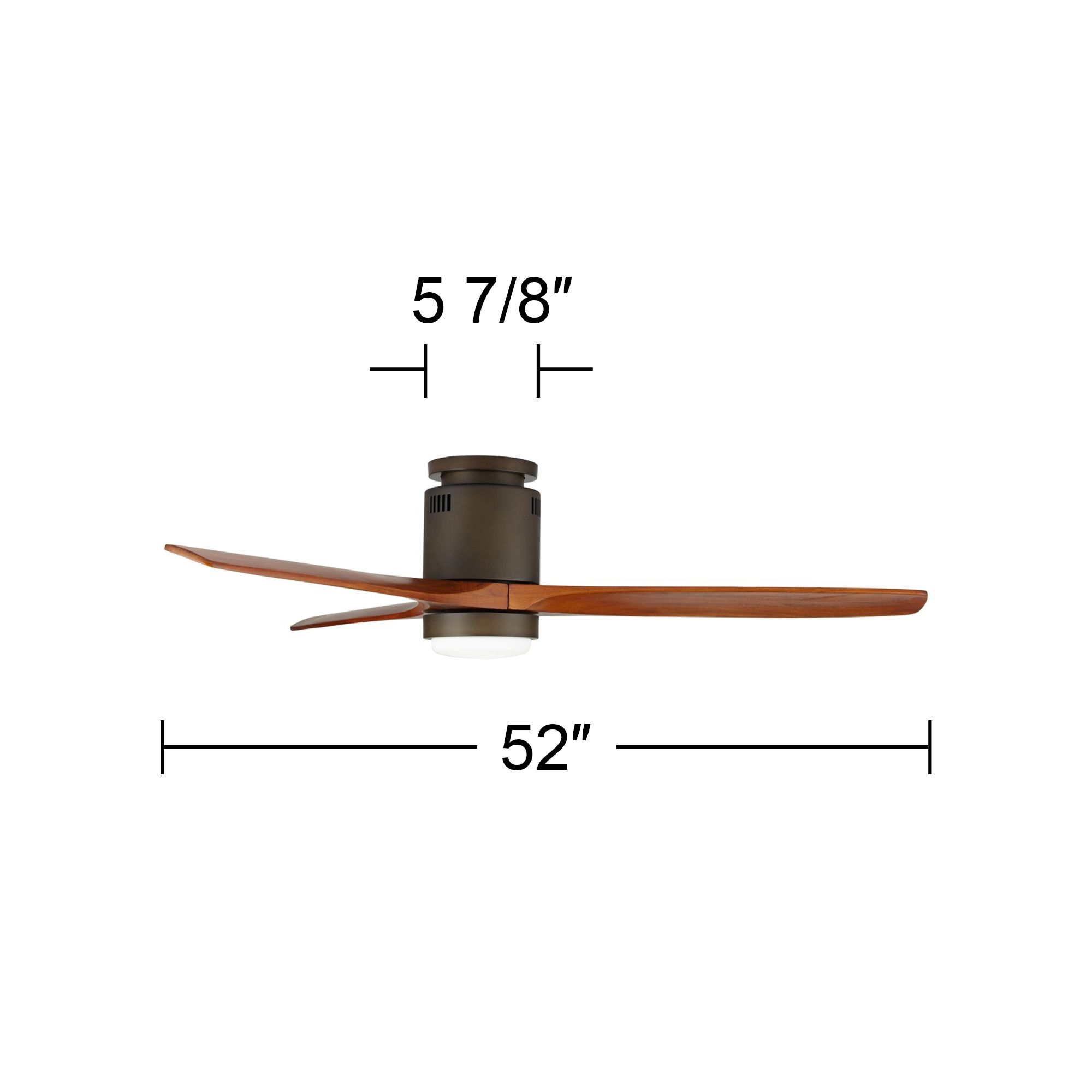 52" Windspun DC Walnut Bronze LED Hugger Ceiling Fan with Remote