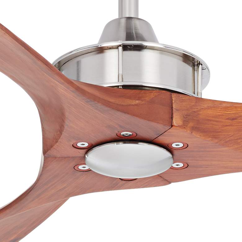 Image 3 52" Windspun DC Walnut Wood and Nickel Modern Ceiling Fan with Remote more views