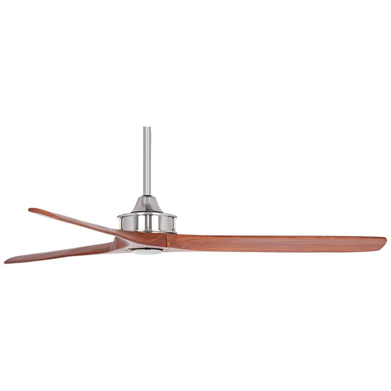Image 6 52" Windspun DC Walnut Wood and Nickel Modern Ceiling Fan with Remote more views