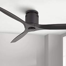 Image1 of 52" Windspun Matte Black - DC Hugger Ceiling Fan with Remote Control