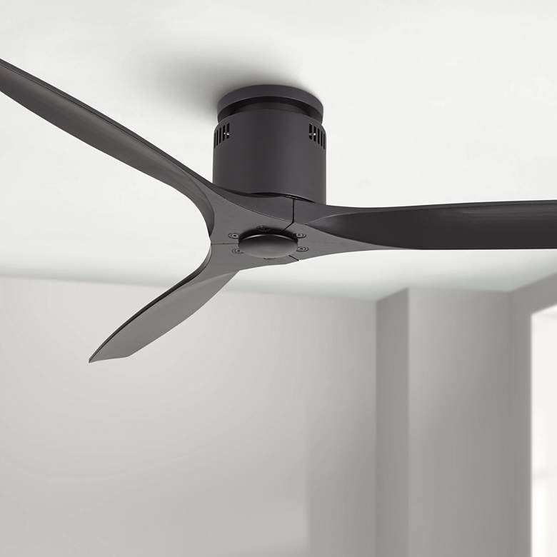 Image 1 52" Windspun Matte Black - DC Hugger Ceiling Fan with Remote Control