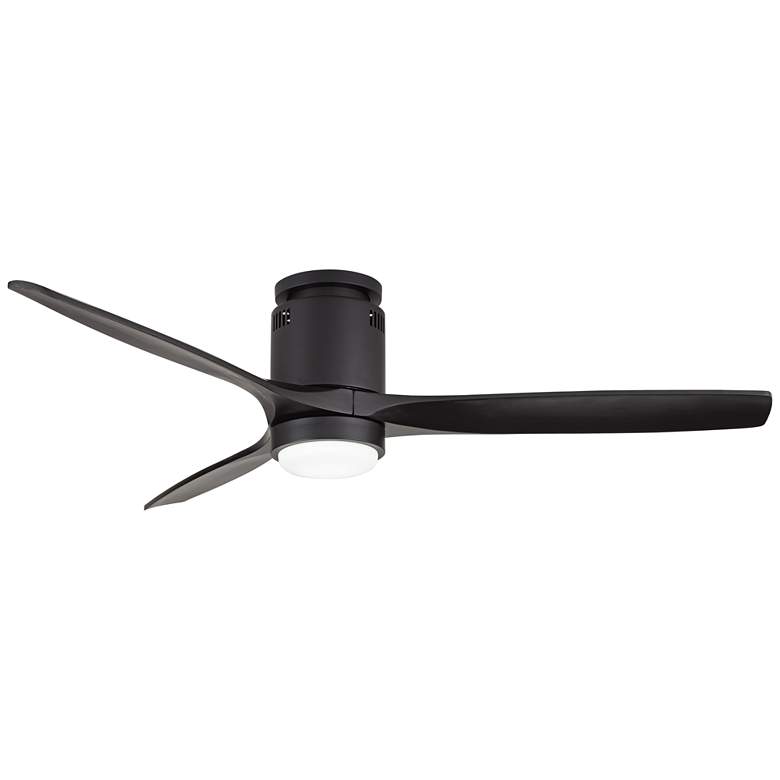 Image 7 52" Windspun Matte Black LED DC Hugger Ceiling Fan with Remote more views