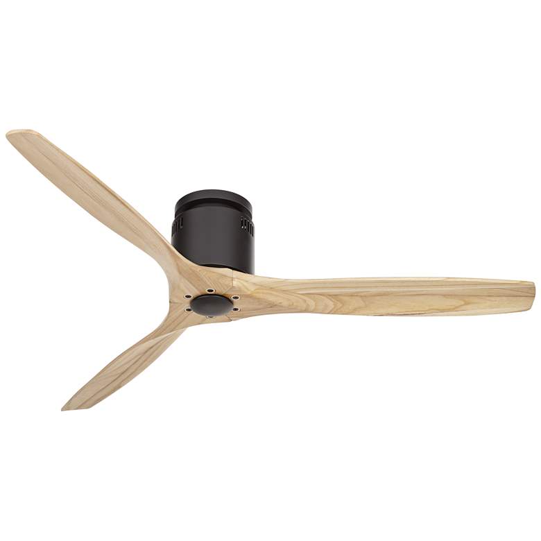 Image 2 52" Windspun Matte Black-Natural DC Modern Hugger Fan with Remote