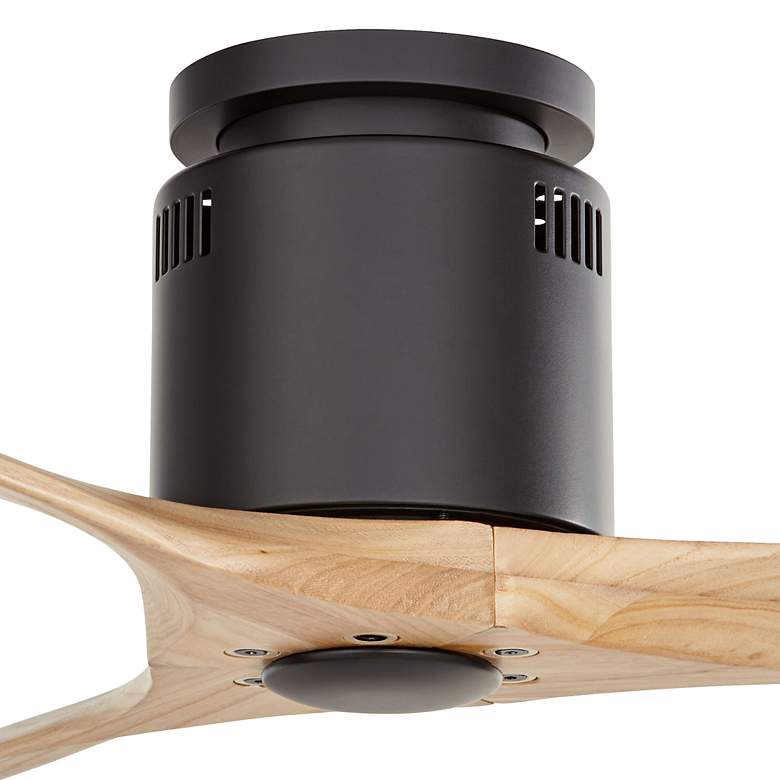 Image 3 52" Windspun Matte Black-Natural DC Modern Hugger Fan with Remote more views