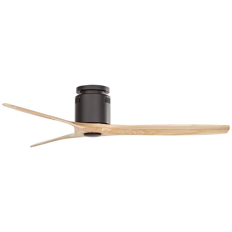 Image 6 52" Windspun Matte Black-Natural DC Modern Hugger Fan with Remote more views