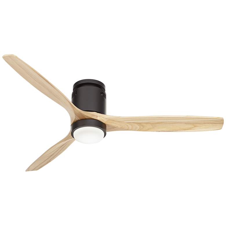 Image 2 52" Windspun Matte Black-Natural LED DC Hugger Ceiling Fan with Remote