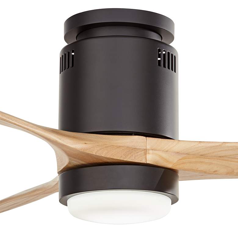 Image 3 52 inch Windspun Matte Black-Natural LED DC Hugger Ceiling Fan with Remote more views