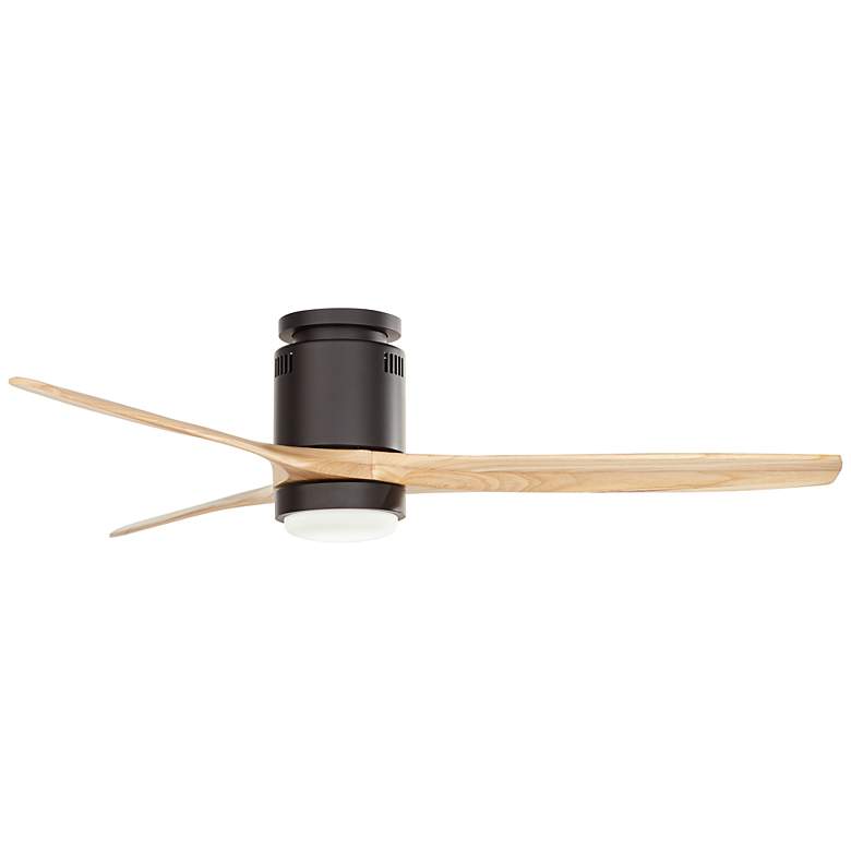 Image 6 52" Windspun Matte Black-Natural LED DC Hugger Ceiling Fan with Remote more views