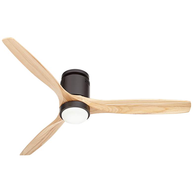 Image 7 52" Windspun Matte Black-Natural LED DC Hugger Ceiling Fan with Remote more views