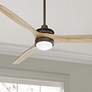 52" Windspun Matte Bronze and Natural Wood LED Ceiling Fan with Remote