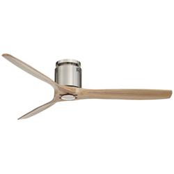 52&quot; Windspun Natural Nickel DC Modern Hugger Ceiling Fan with Remote