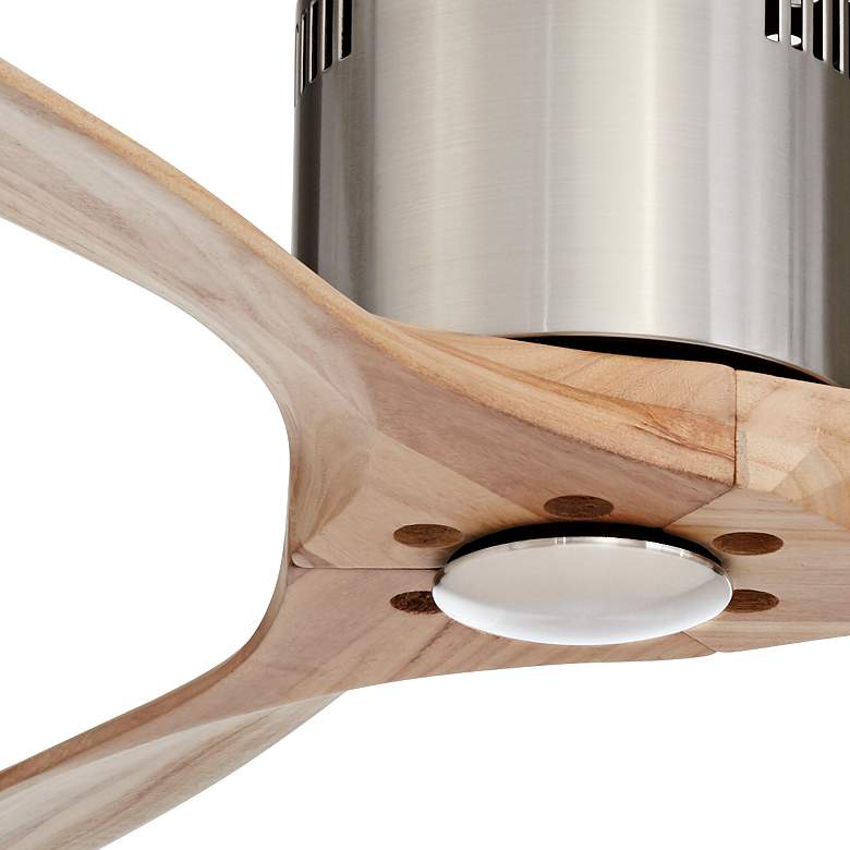 Image 3 52" Windspun Natural Nickel DC Modern Hugger Ceiling Fan with Remote more views