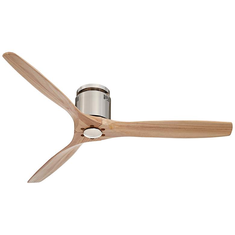 Image 4 52" Windspun Natural Nickel DC Modern Hugger Ceiling Fan with Remote more views
