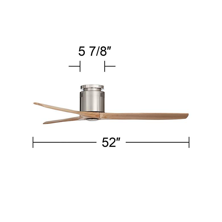 Image 7 52" Windspun Natural Nickel DC Modern Hugger Ceiling Fan with Remote more views
