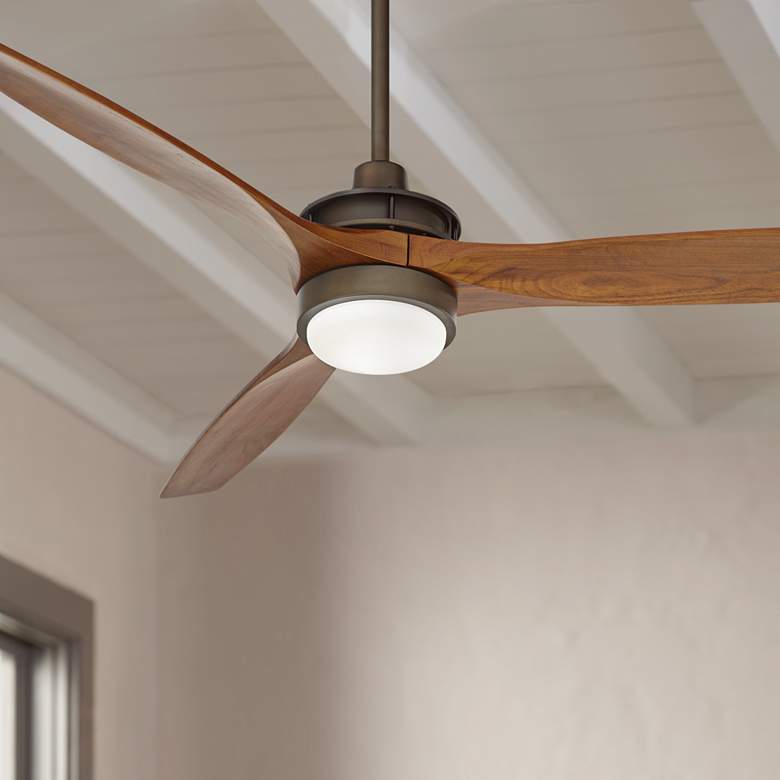 Image 1 52 inch Windspun Oil Rubbed Bronze and Walnut LED Ceiling Fan with Remote