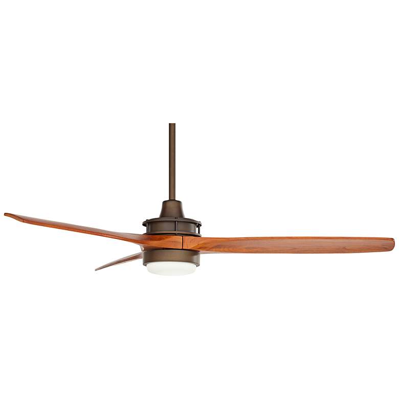 Image 6 52" Windspun Oil Rubbed Bronze and Walnut LED Ceiling Fan with Remote more views