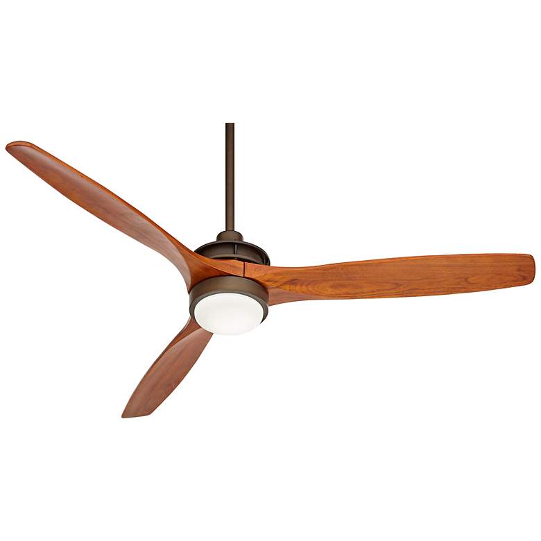 Image 7 52" Windspun Oil Rubbed Bronze and Walnut LED Ceiling Fan with Remote more views