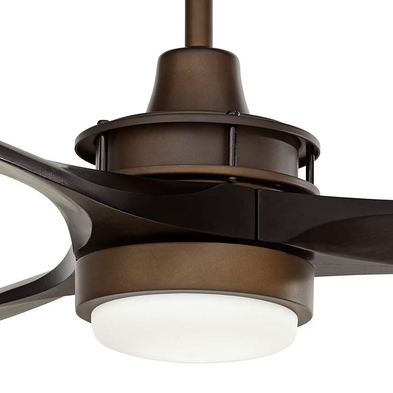 Image 3 52 inch Windspun Oil Rubbed Bronze Matte Black LED Ceiling Fan with Remote more views