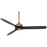 2_52" Windspun Soft Brass and Matte Black Ceiling Fan with Remote