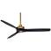 52" Windspun Soft Brass and Matte Black Ceiling Fan with Remote