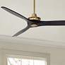 1_52" Windspun Soft Brass and Matte Black Ceiling Fan with Remote