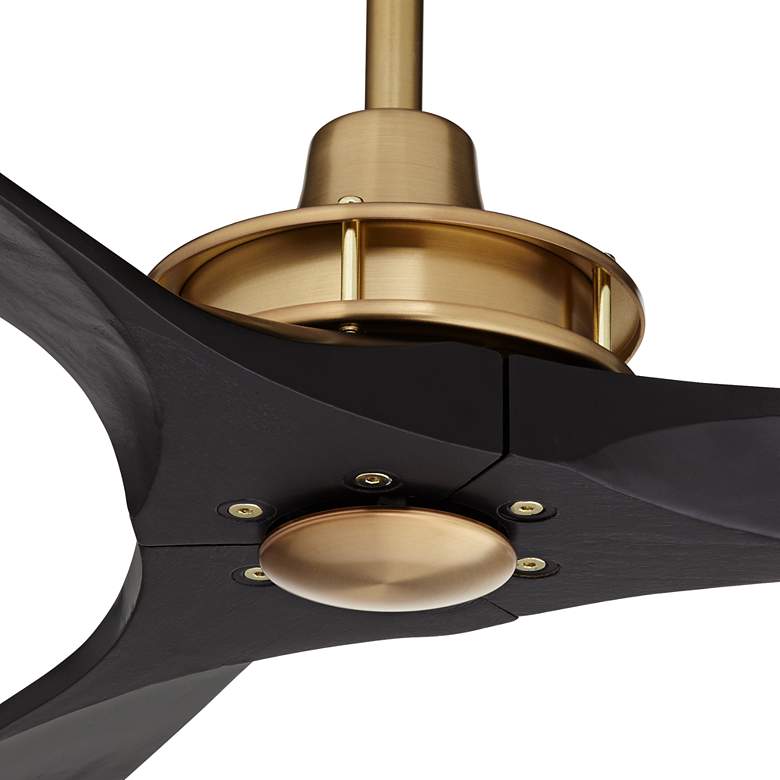 Image 3 52" Windspun Soft Brass and Matte Black Ceiling Fan with Remote more views