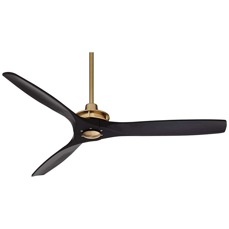 Image 5 52" Windspun Soft Brass and Matte Black Ceiling Fan with Remote more views