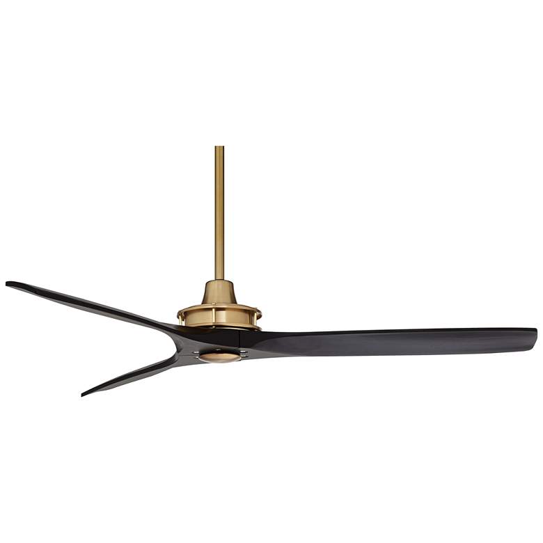 Image 6 52" Windspun Soft Brass and Matte Black Ceiling Fan with Remote more views