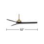 7_52" Windspun Soft Brass and Matte Black Ceiling Fan with Remote more views