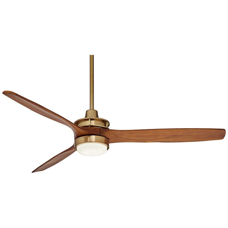 Image 2 52" Windspun Soft Brass and Walnut LED Ceiling Fan with Remote