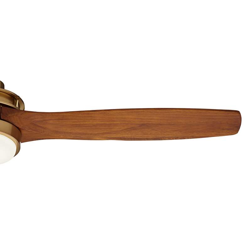 Image 4 52" Windspun Soft Brass and Walnut LED Ceiling Fan with Remote more views