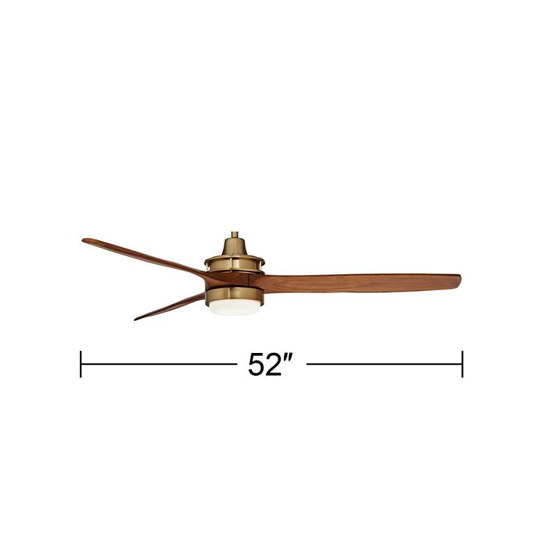 Image 7 52" Windspun Soft Brass and Walnut LED Ceiling Fan with Remote more views