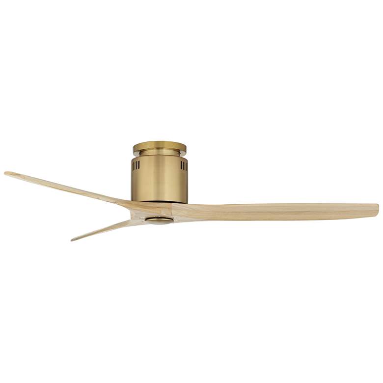 Image 6 52" Windspun Soft Brass DC Hugger Ceiling Fan with Remote more views