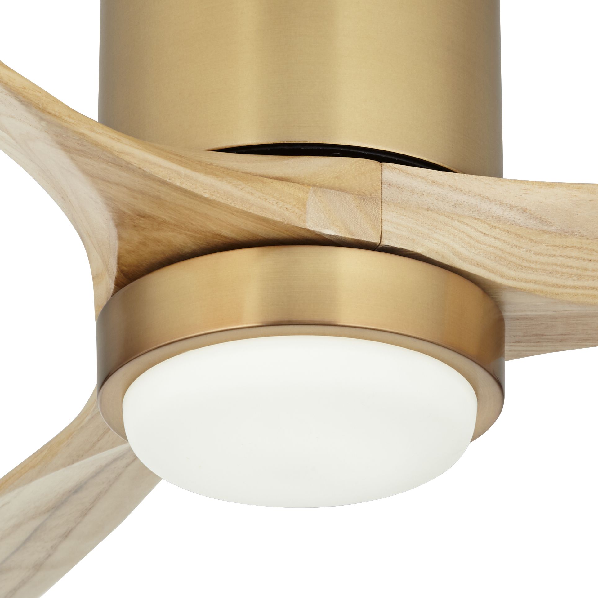 Image 3 52" Windspun Soft Brass LED DC Hugger Ceiling Fan with Remote more views