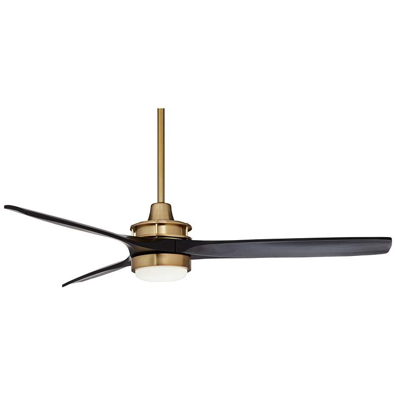 Image 6 52" Windspun Soft Brass Matte Black LED Ceiling Fan with Remote more views
