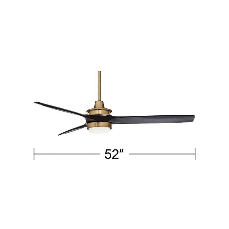 Image 7 52" Windspun Soft Brass Matte Black LED Ceiling Fan with Remote more views