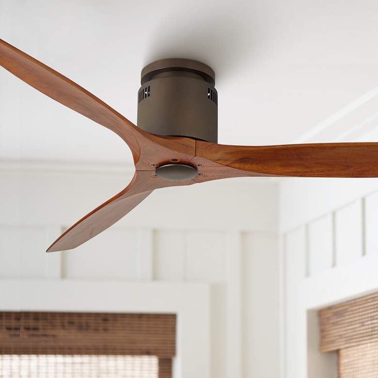 Image 1 52" Windspun Walnut Bronze DC Hugger Ceiling Fan with Remote