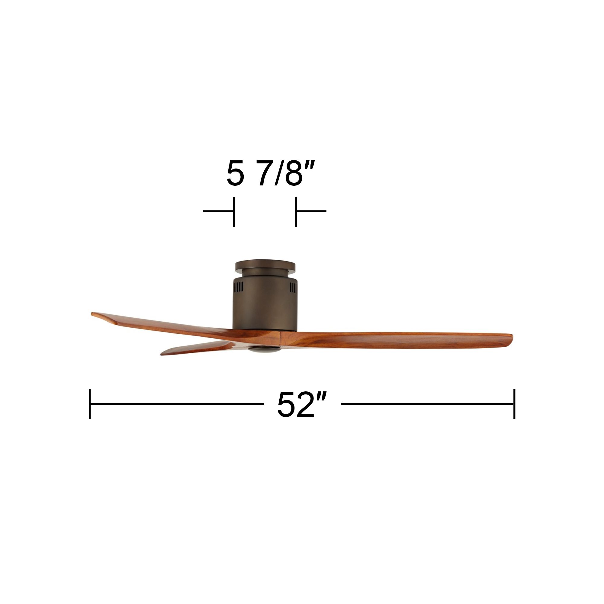 52" Windspun Walnut Bronze DC Hugger Ceiling Fan with Remote