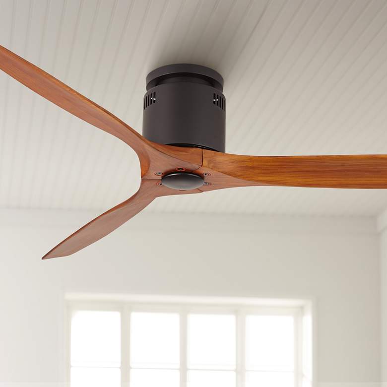 Image 1 52 inch Windspun Walnut - Matte Black DC Hugger Ceiling Fan with Remote