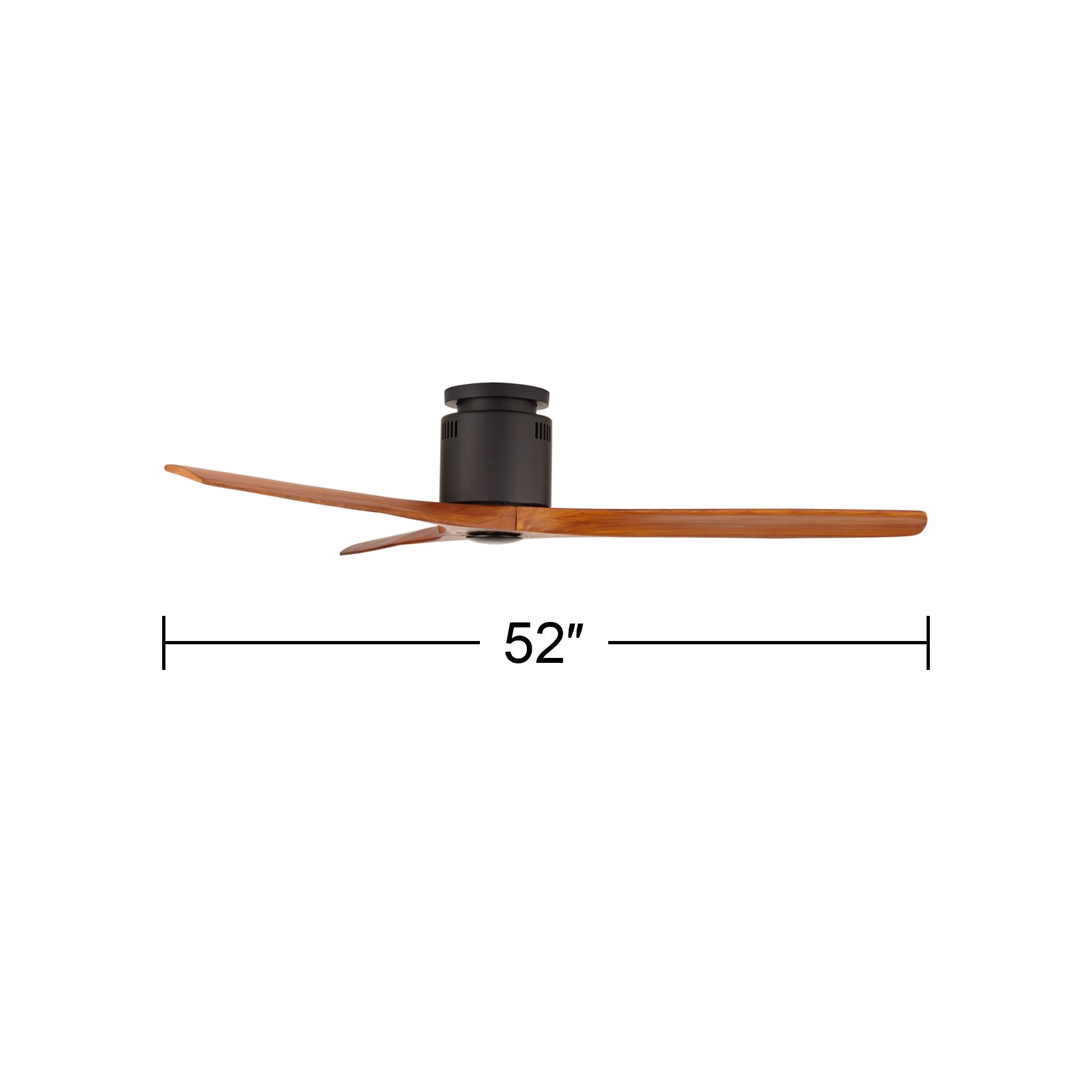 52" Windspun Walnut - Matte Black DC Hugger Ceiling Fan with Remote