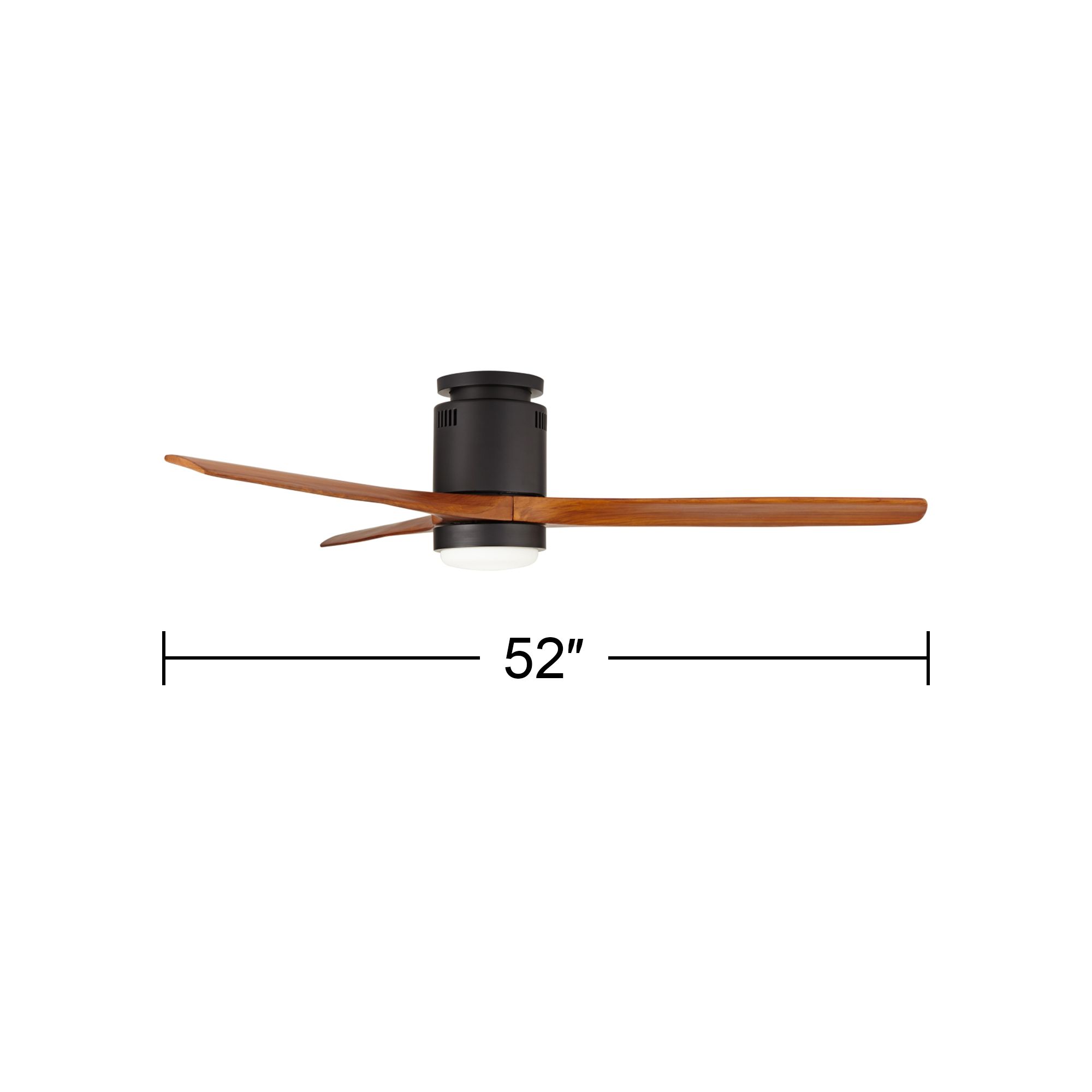 52" Windspun Walnut Matte Black LED DC Hugger Ceiling Fan with Remote