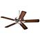 52" Windstar II™ Brushed Nickel Shaded Teak Ceiling Fan