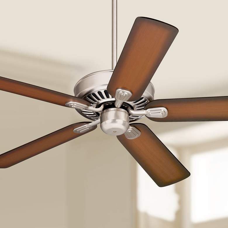 Image 1 52 inch Windstar II&#8482; Brushed Nickel Shaded Teak Ceiling Fan