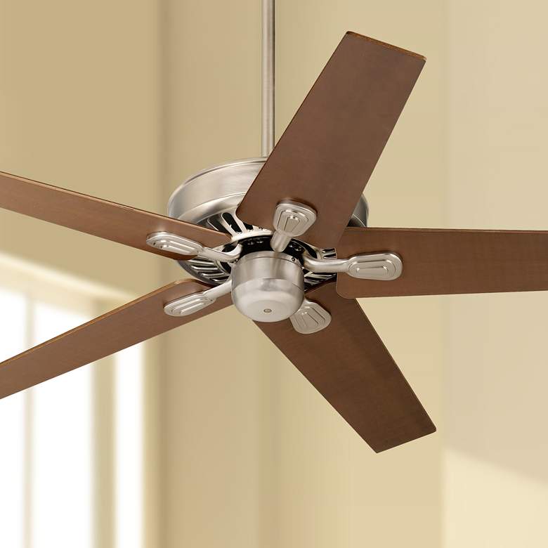 Image 1 52 inch Windstar II&#8482; Brushed Steel Walnut Ceiling Fan