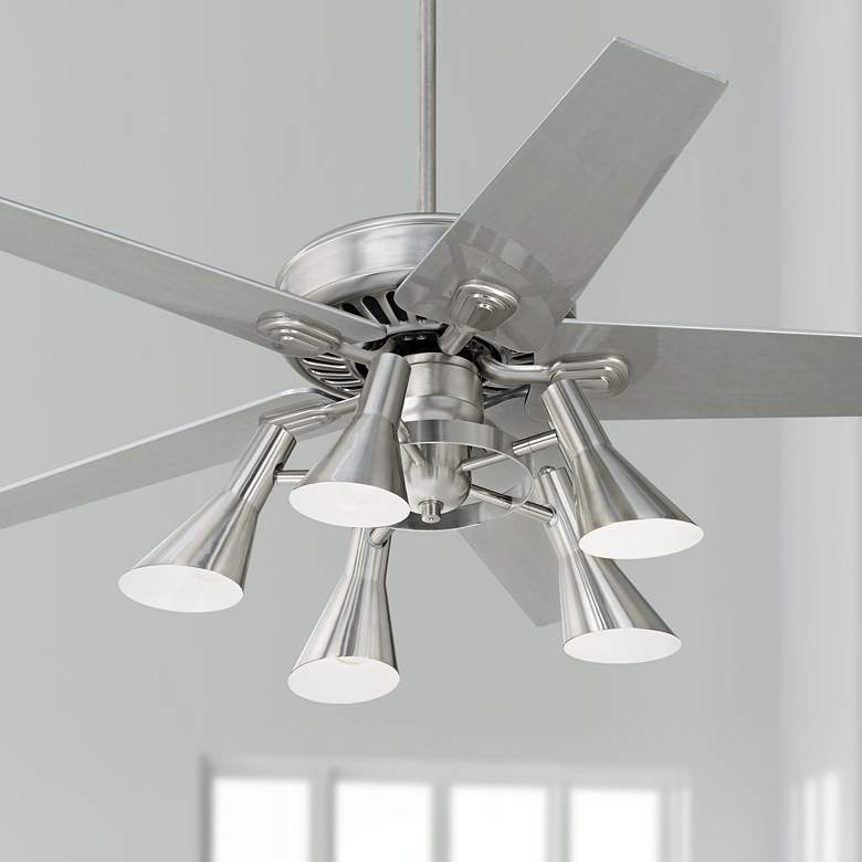 Image 1 52" Windstar II Brushed Steel with Silver Ceiling Fan